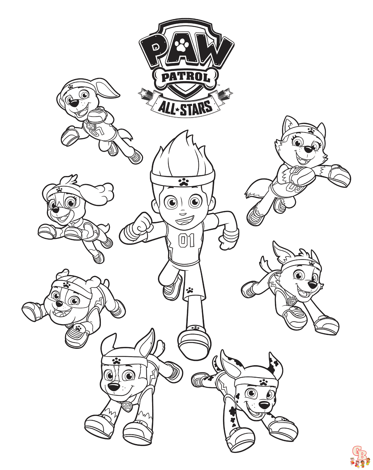 ryder paw patrol kleurplaat gratis printen