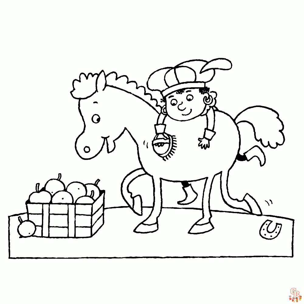 sinterklaas paard kleurplaat printen 3