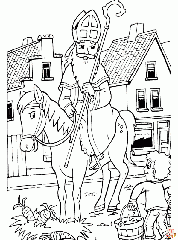 sinterklaas paard kleurplaat printen 4