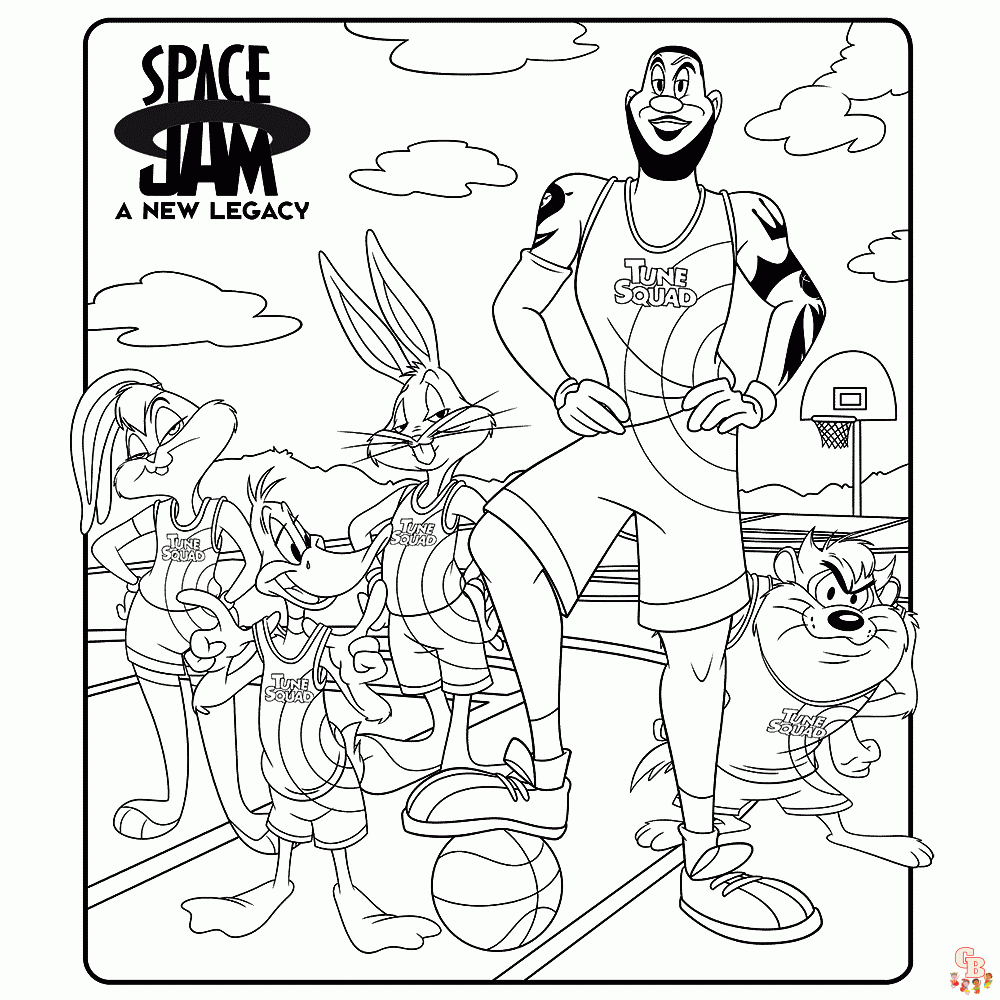 space jam kleurplaat 1