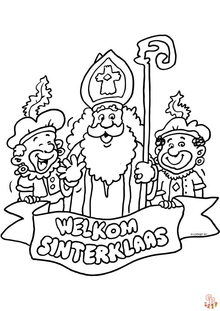 sinterklaas en piet kleurplaten