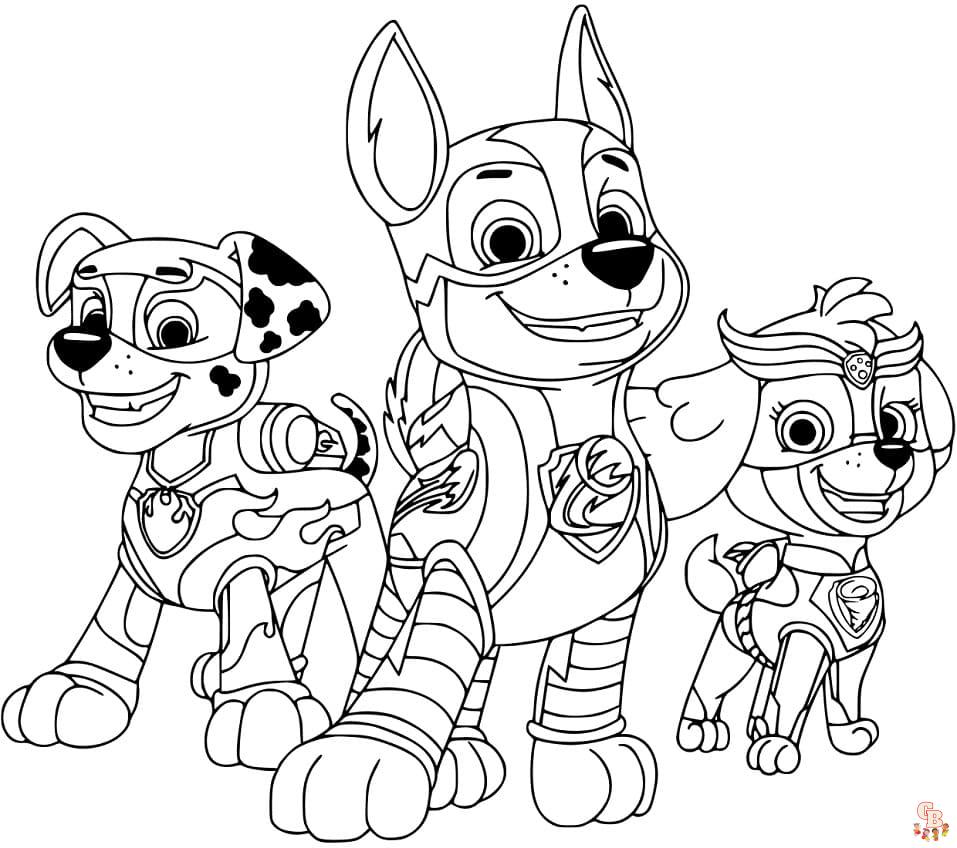 Amazing Mighty Pups coloring page