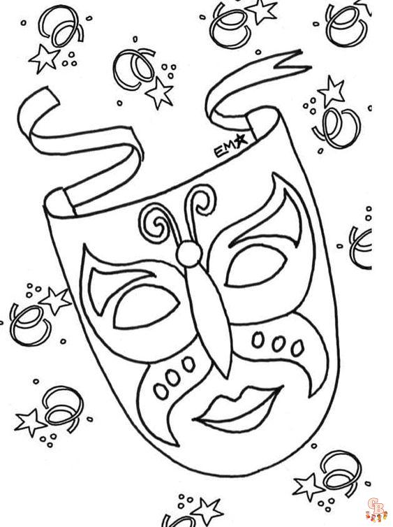 Carnaval Masker Kleurplaat 6