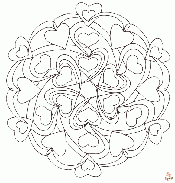 Mandala Hart Kleurplaat