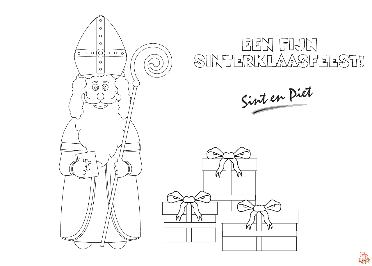 Mijter Sinterklaas Kleurplaat 3