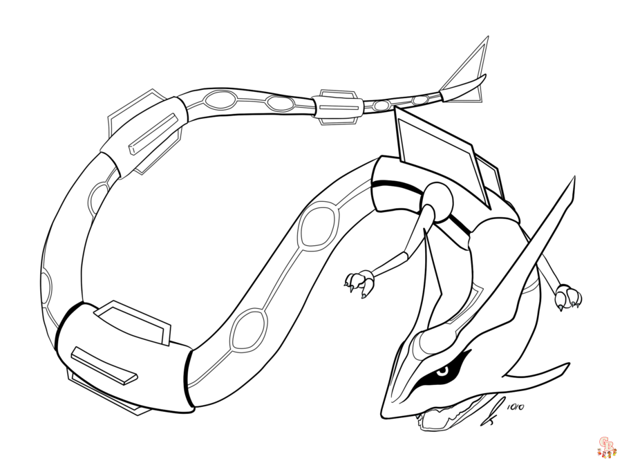 Rayquaza kleurplaat 1