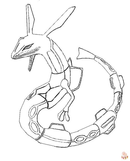 Rayquaza kleurplaat 4