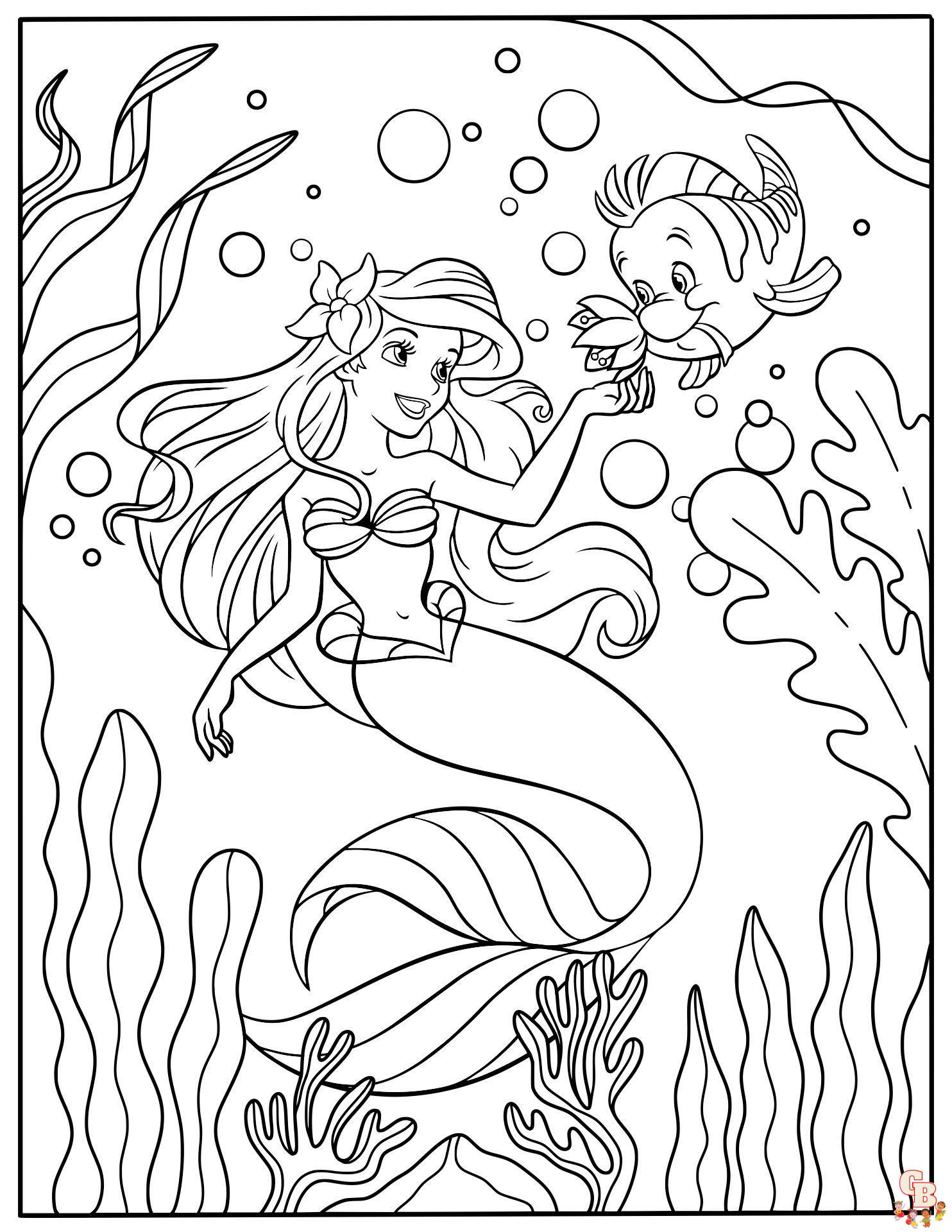 disney ariel coloring pages printable free 13317