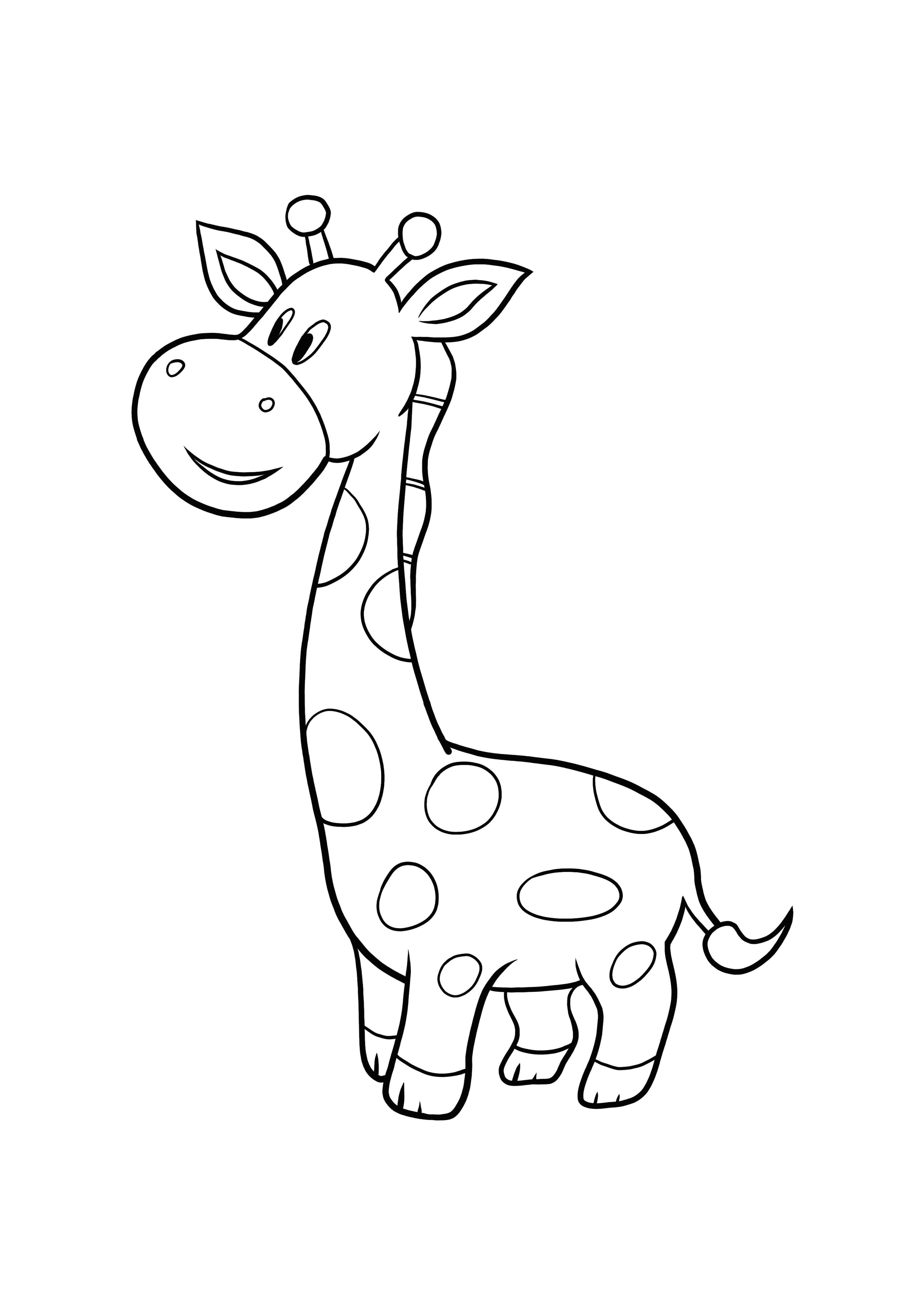 Giraffe kleurplaten Leuke, realistische en cartoon afbeeldingen om te printen