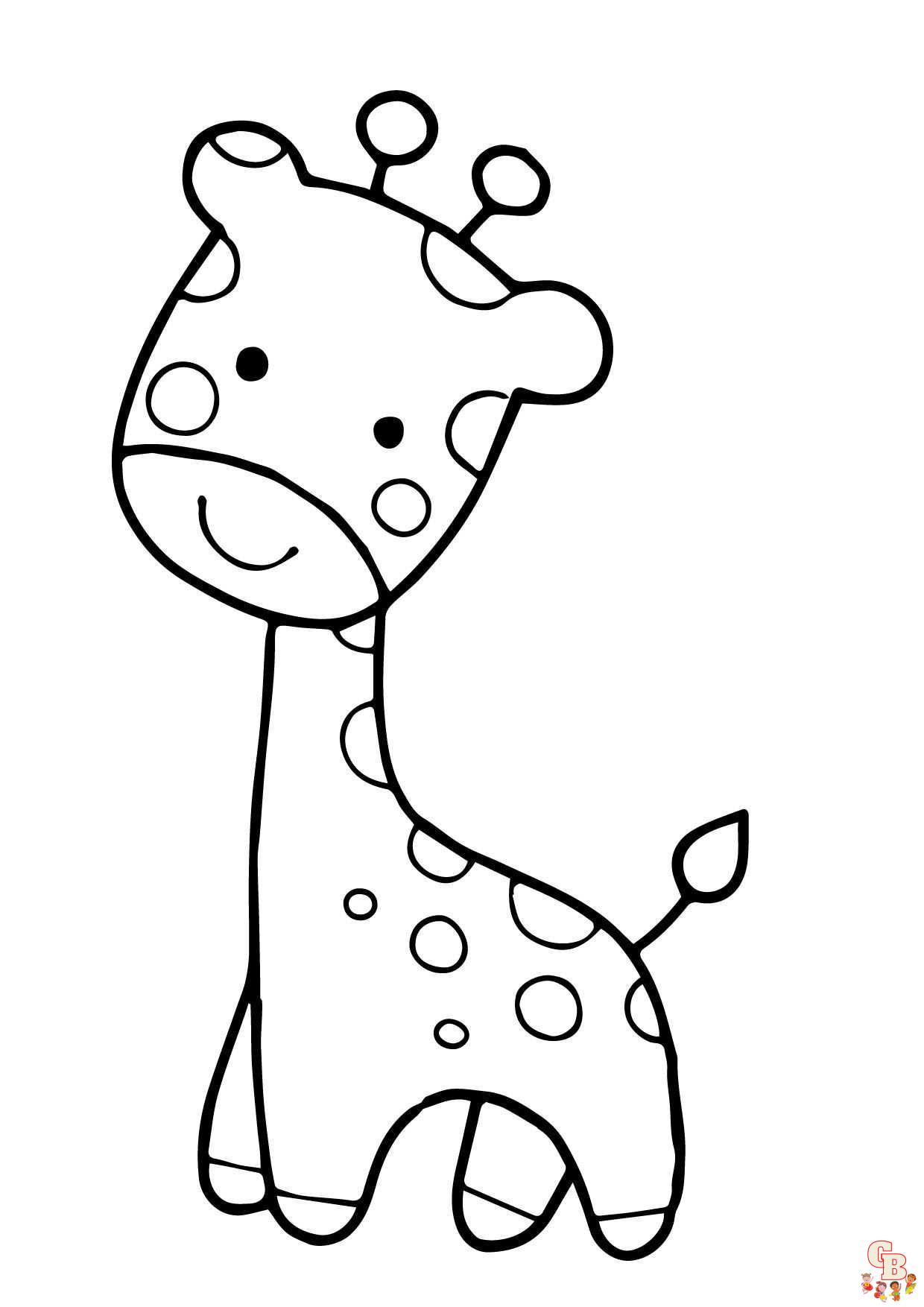 Giraffe kleurplaten Leuke, realistische en cartoon afbeeldingen om te printen