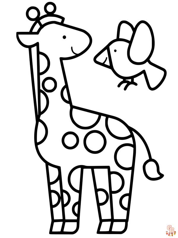 Giraffe kleurplaten Leuke, realistische en cartoon afbeeldingen om te printen