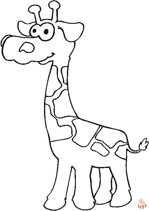 Giraffe kleurplaten Leuke, realistische en cartoon afbeeldingen om te printen