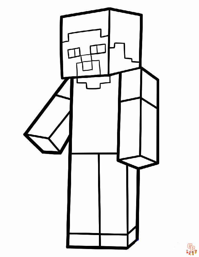 Gratis kleurplaten Minecraft - Minecraft-personages om te kleuren