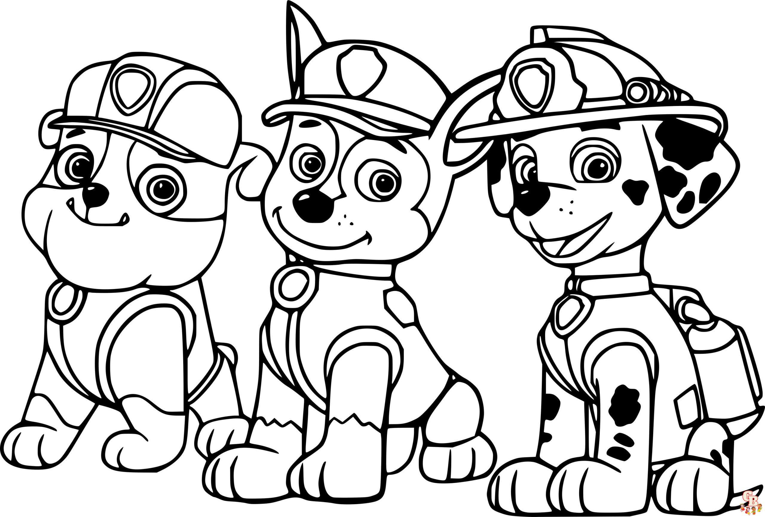 Gratis Paw Patrol kleurplaten - Kleurplaten met alle Paw Patrol pups