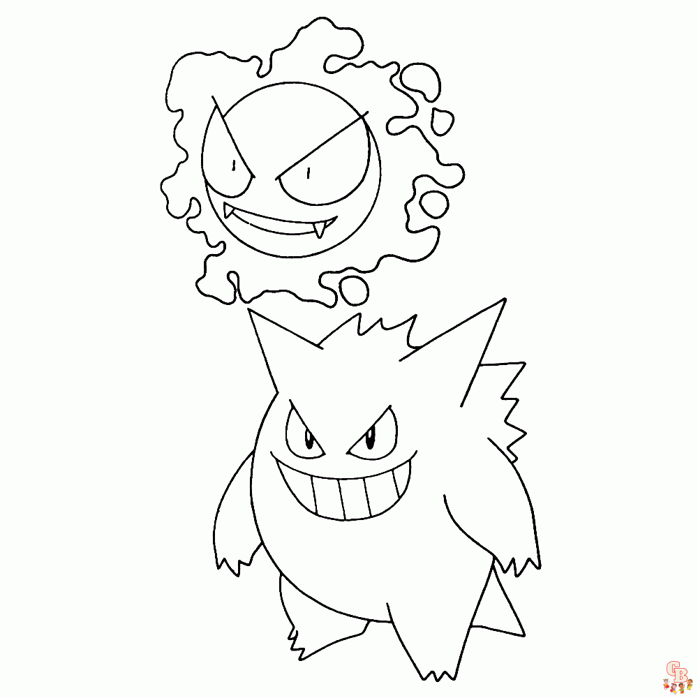 Gengar kleurplaat 1