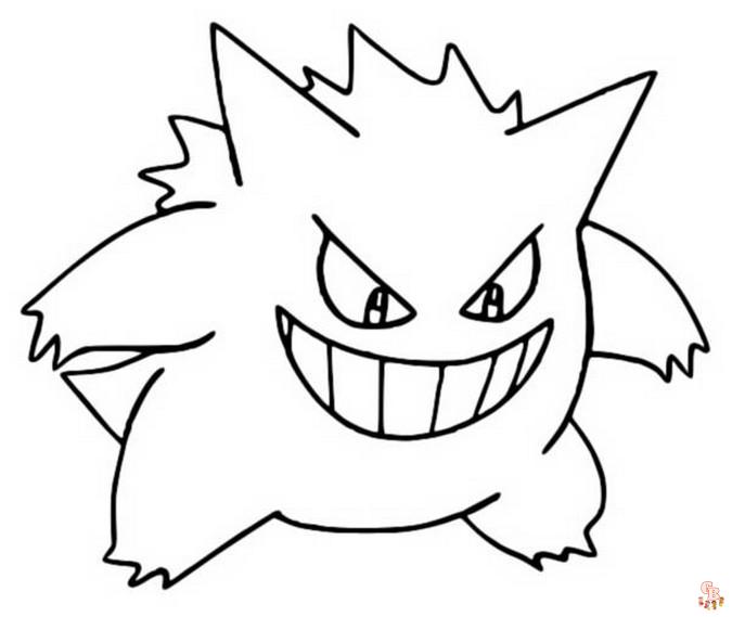 Gengar kleurplaat 1