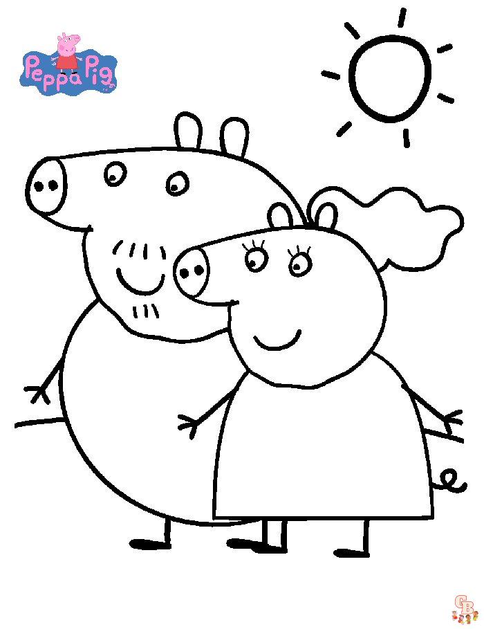 Kleurplaten Peppa Pig 7