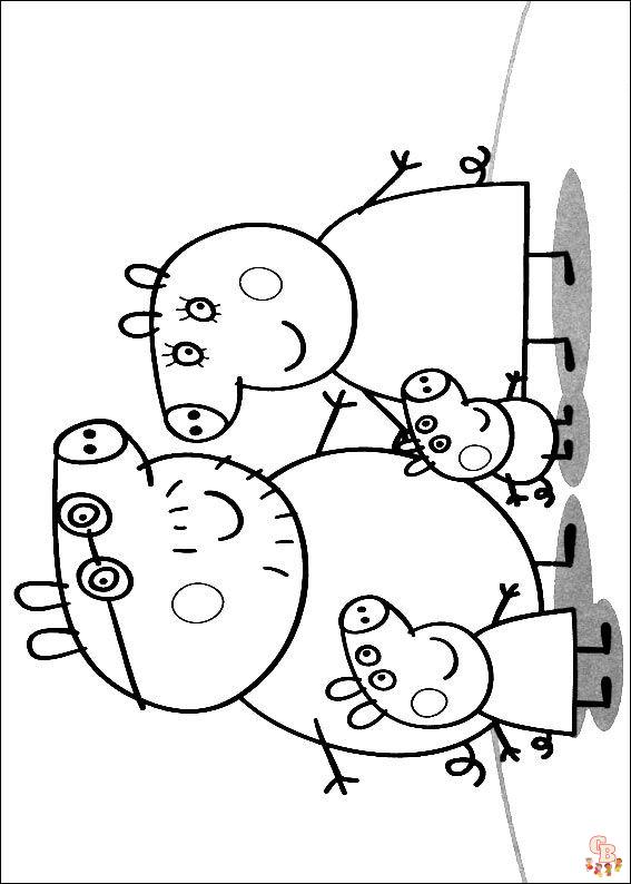 Kleurplaten Peppa Pig 8