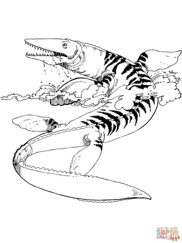 Mosasaurus Kleurplaat 2