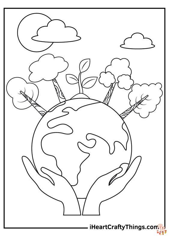 Wereldbol Kleurplaat 7