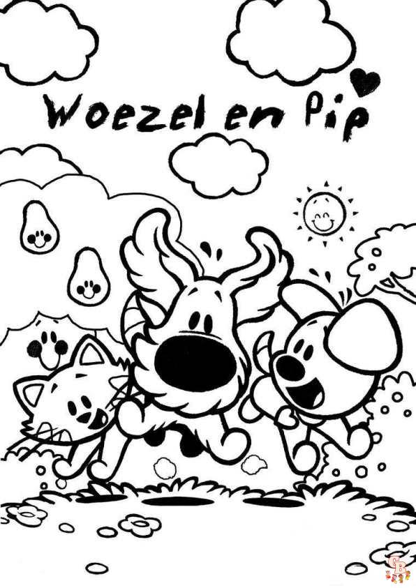 Woezel en pip kleurplaat 9