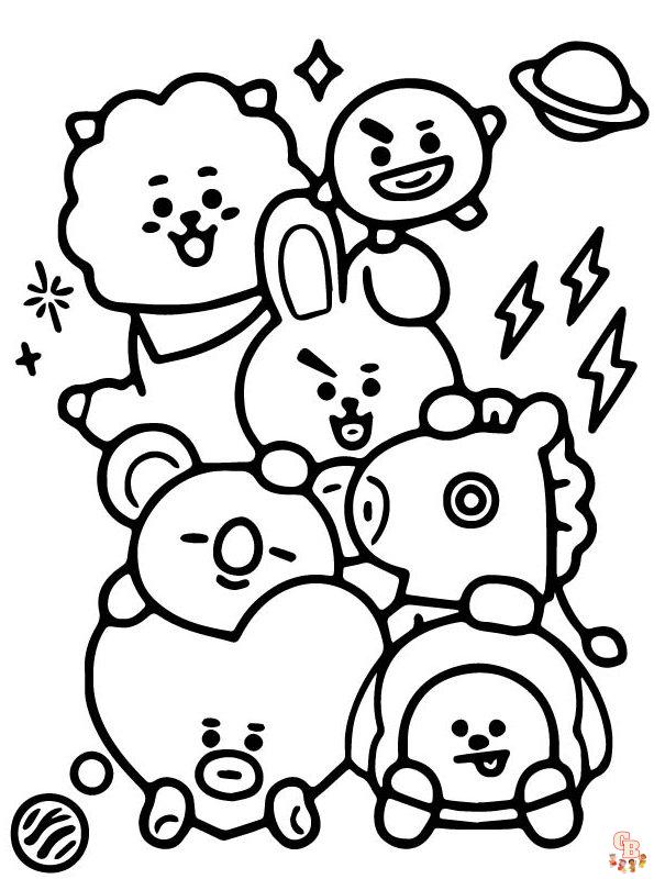 BT21 kleurplaten 3