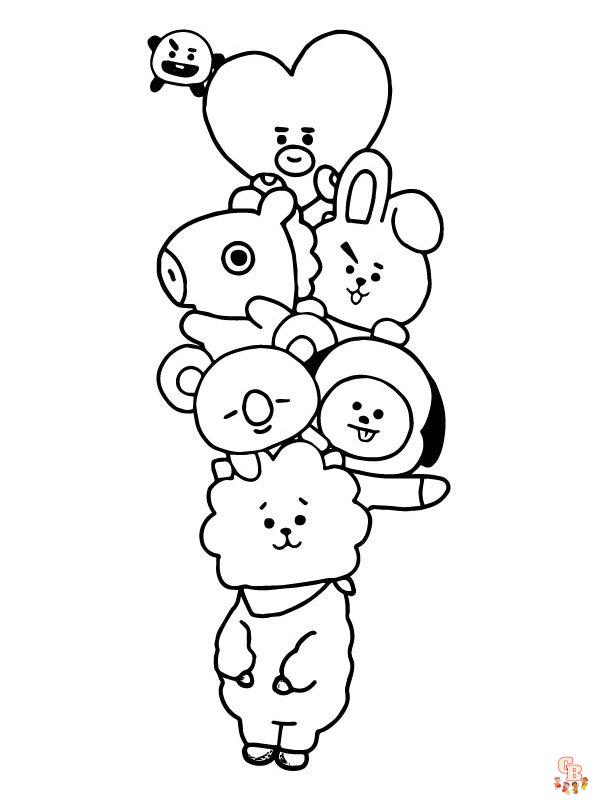 BT21 kleurplaten 5