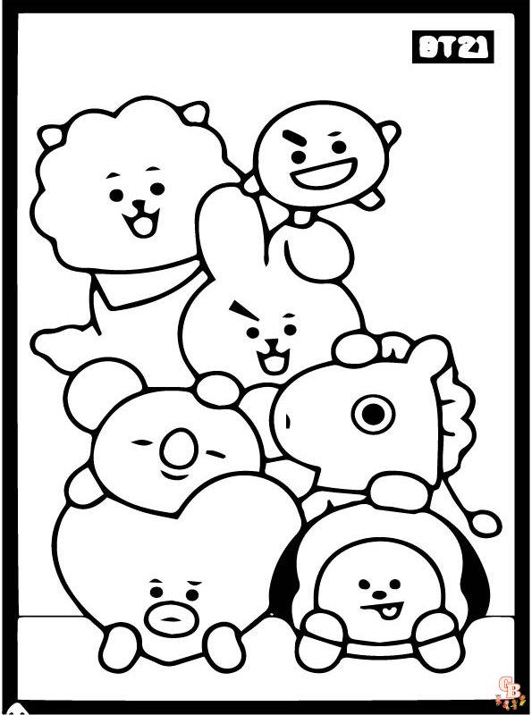 BT21 kleurplaten 8