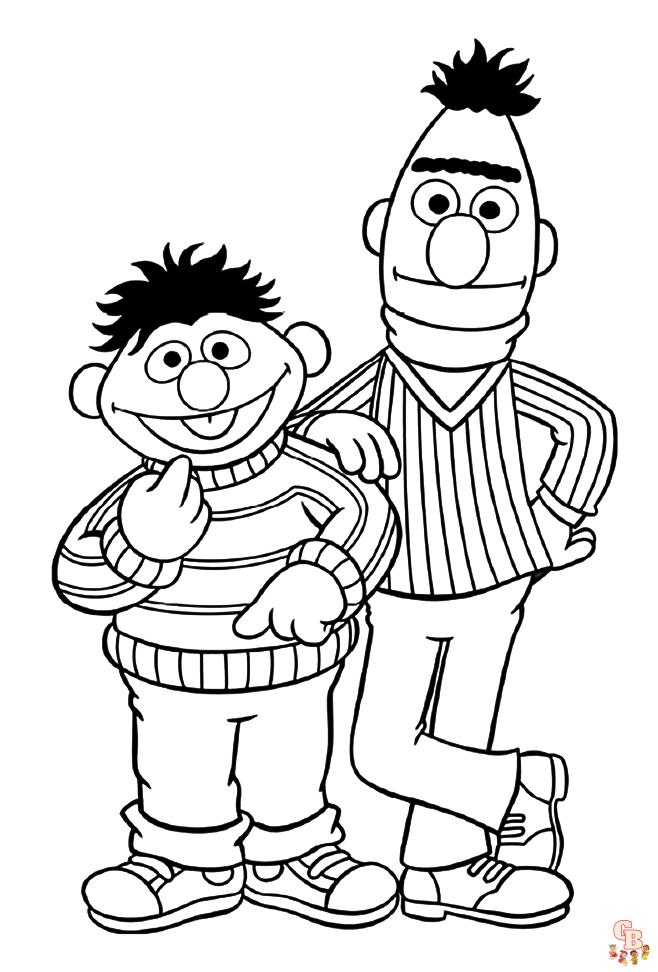 Bert en Ernie Kleurplaten 1