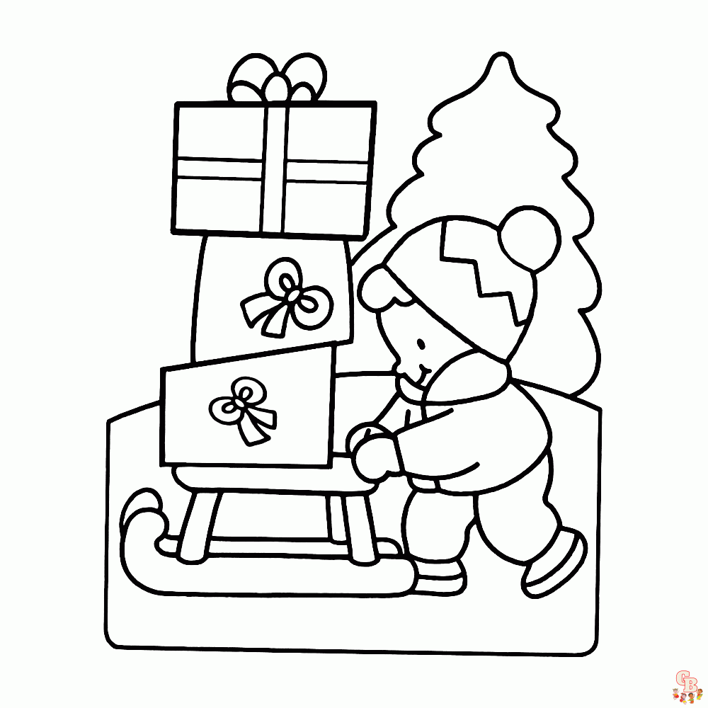 kerstcadeautjes kleurplaten 1