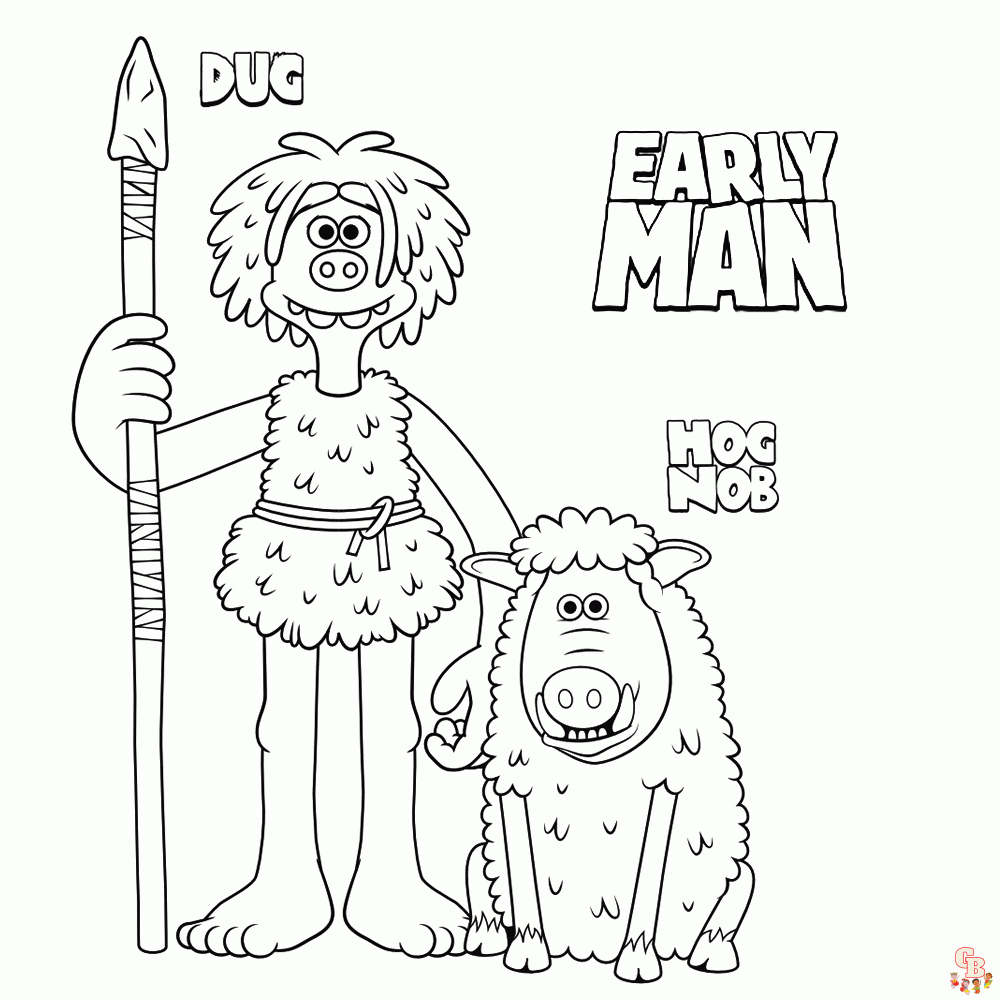 Early Man Kleurplaten 1