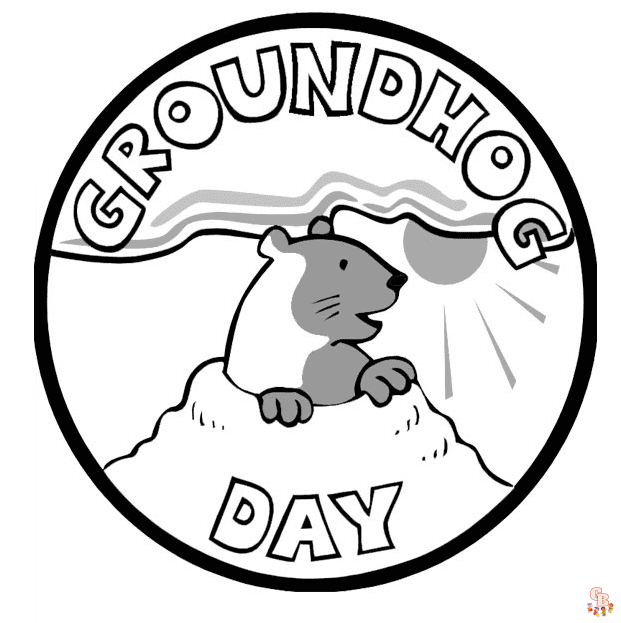 Groundhog Day kleurplaten 1