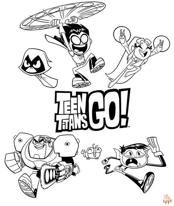 Teen Titans GO kleurplaten 1