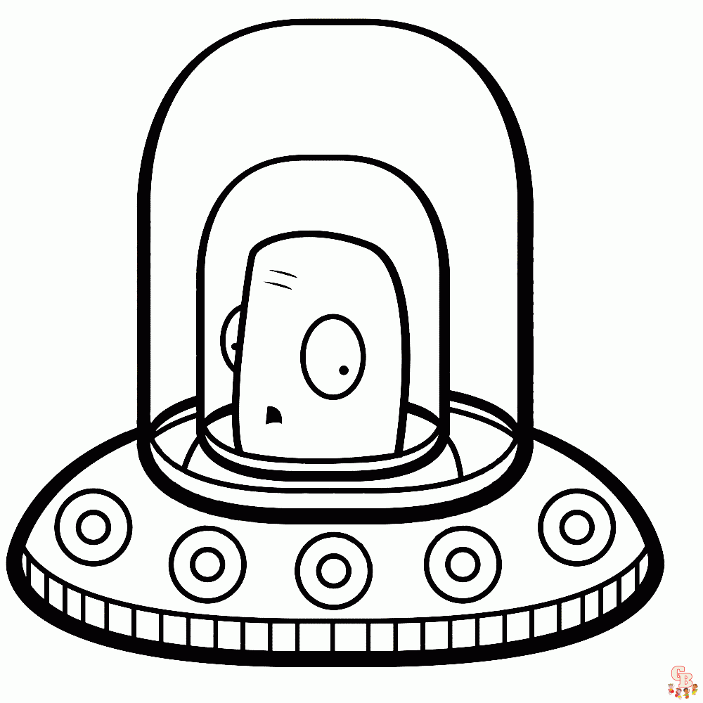 Vliegende Schotels en Alien Kleurplaten 4