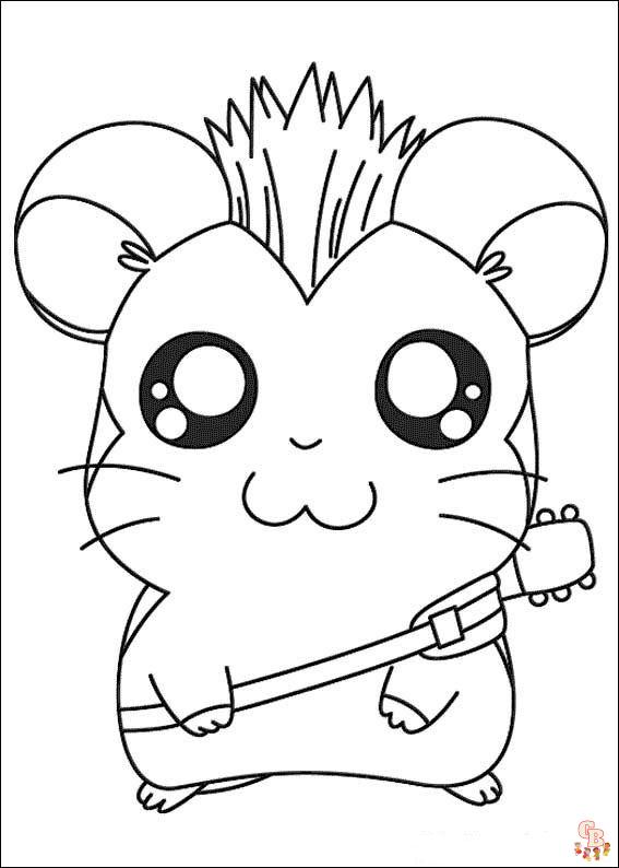 Hamtaro kleurplaten 8